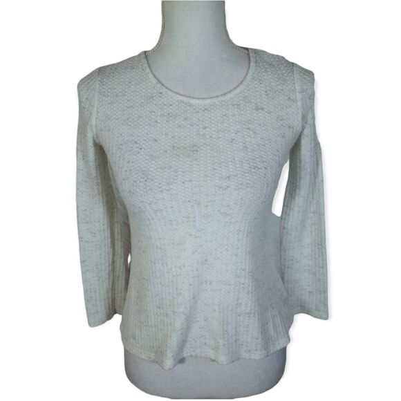 IZ BYER GIRL WHITE & GRAY PULLOVER W/CRISSCROSS BACK SZ.Y14 EUC - Picture 1 of 7